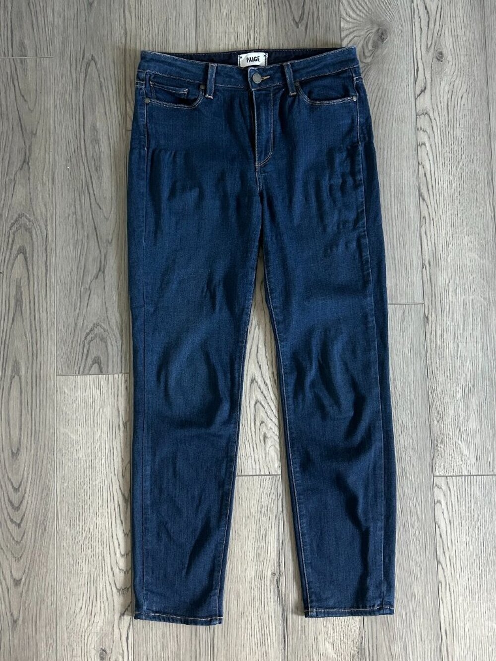 PAIGE Hoxton Ankle Jeans Womens Size 27 Dark Wash Stretch Skinny Denim Made USA